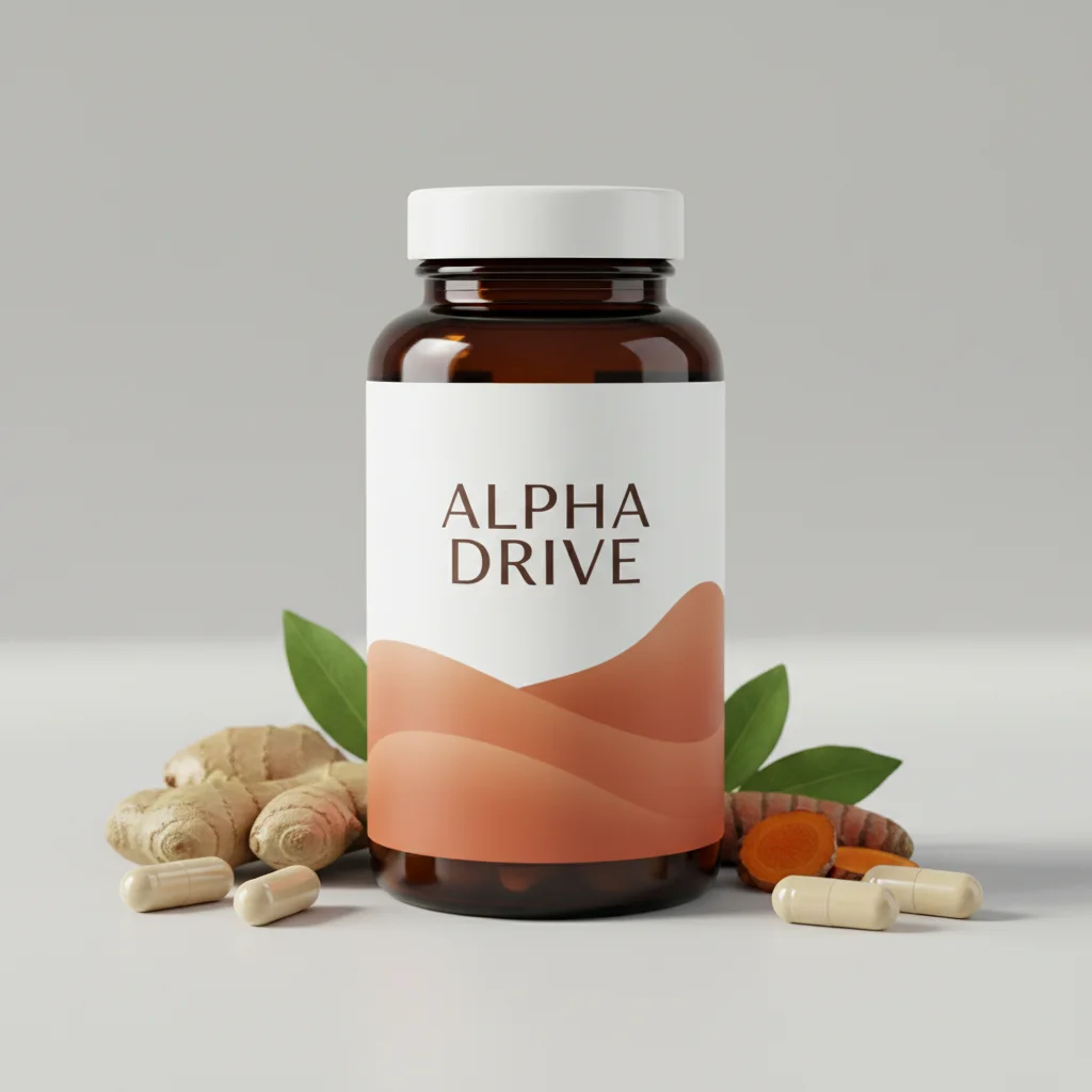 Alpha Drive ravintolisäpurkki - 60 kapselia, miesten hyvinvointi yli 50